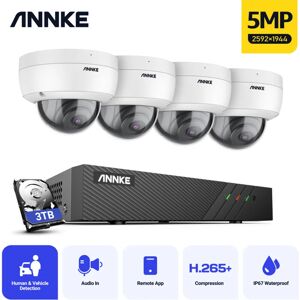 Videoüberwachungskit poe 8 kanäle nvr 4×5MP ip kameras audioaufzeichnung farbnachtsicht überwachungskamera kit - 3TB hdd - Annke