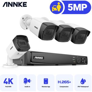 8CH fhd 5MP poe Netzwerk Video Sicherheitssystem 8MP H.265 + nvr Mit 4X 5MP 30m Farbe Nachtsicht Wasserdichte wifi ip Kamera - ohne Festplatte - Annke