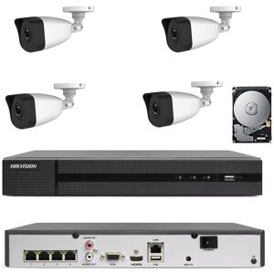 Hikvision - poe videoüberwachung kit 4 kanäle nvr 2 mpx H265 cloud ip hd 1 tb