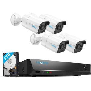 Reolink - 4K Überwachungskamera Aussen Set, Smarter Personenerkennung und Fahrzeugerkennung 8CH Videoüberwachung mit 4X 8MP PoE ip Kamera und 2TB hdd