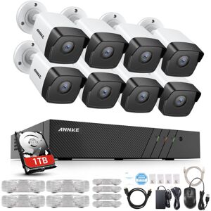 Annke - 8CH 2MP Ultra hd poe Netzwerk-Videosicherheitssystem 6MP H.265 nvr Mit 8X 2MP 30m Nachtsicht Wetterfeste IP-CCTV-Kamera - mit 1TB Festplatte