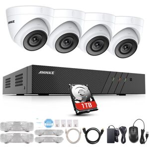 Annke - 8CH 5MP Ultra hd poe Netzwerk-Videosicherheitssystem 6MP H.265 nvr Mit 4X 5MP 30m Nachtsicht Wetterfeste IP-CCTV-Kamera - mit 1TB Festplatte