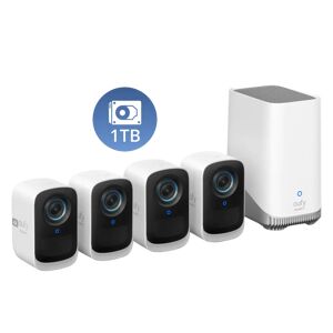 eufyCam S300 (eufyCam 3C) 4-Cam Kit + 1TB Festplatte White - White