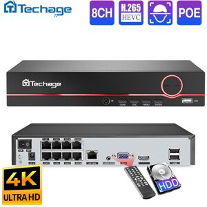 Techage H.265 8ch 4k 5mp 4mp 1080p Poe Nvr Audio Out Sicherheit Überwachung Netzwerk Video Recorder Bis Zu 16ch Für Poe Kamera Cctv System