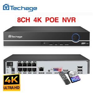 Techage H.265 8ch 4mp 5mp 1080p 4k Poe Nvr Audio Out Sicherheit Überwachung Netzwerk Video Recorder Bis Zu 16ch Für Poe Ip Kamera