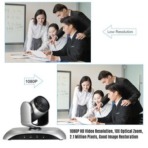 Tomtop Jms Aibecy 1080p Hd-Videokonferenzkamera, 10-Facher Optischer Zoom, Webcam, 3d-Rauschunterdrückung, 355 Drehung