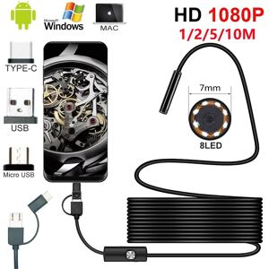 Global Coupon 7,0-Mm-Endoskopkamera, 1080p Hd, Usb-Endoskop Mit 8 Leds, 1/2/3,5/5/10 M Kabel, Wasserdichtes Inspektionsendoskop Für Android-Pc