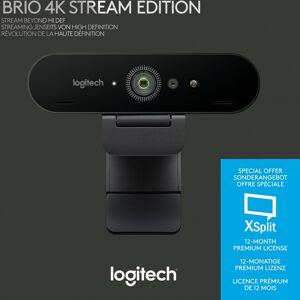 Logitech Webcam BRIO Stream, 4K Ultra HD, schwarz 4096x2160, 30 FPS, USB, Privacy Shutter, Software, Retail