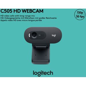 Logitech Webcam C505, HD 720p, schwarz 1280x720, 30 FPS, USB, Retail