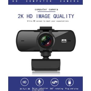 Nördic USB Webcam Full HD2K 30fps med mikrofon roterbare 360grader 3.7MP