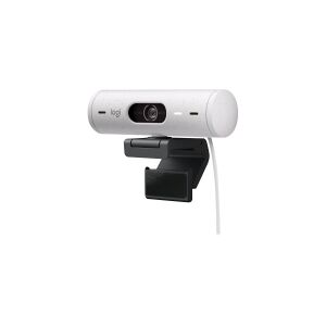 Logitech BRIO 500 - Webcam - farve - Full HD (1920 x 1080) - Indbygget mikrofon (Stereo) - USB-C - Off-White