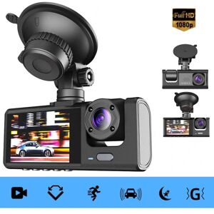 AVANA Bilkamera med tre objektiver Dashcam FHD 1080P DVR-optager Night Vision