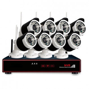 Wireless Smart Link Overvågningssystem med 8 x trådløst FullHD-kamera og NVR