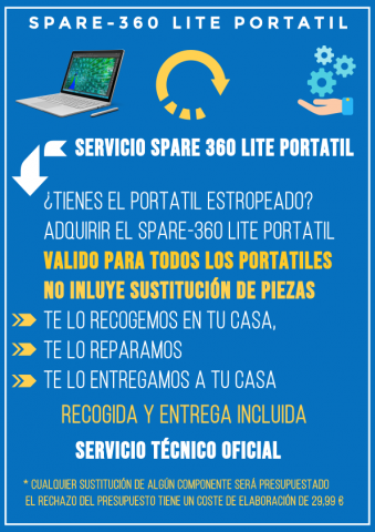 Servicio Reparación Spare-360 Portátil