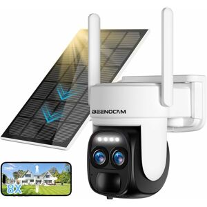 Gotrays - 8X Zoom Hybride] 4K 5Dbi Camera Surveillance WiFi Exterieure sans Fil Solaire360°PTZ Caméra ip Batterieavec Panneau SolaireDétection - Publicité