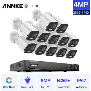 Annke - 4K 16CH Ultra hd PoE nvr System avec 4MP Super hd True Full Color Night Vision H.265 + Network PoE Bullet ip Caméras de sécurité avec 12 - Publicité