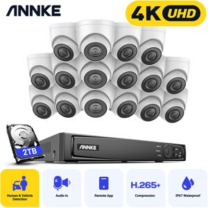Annke - 4K Ultra hd PoE Système de sécurité vidéo en réseau 16CH nvr de surveillance 4K avec compression vidéo H.265 + Caméras ip à tourelle câblées - Publicité