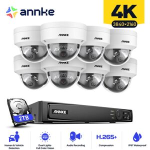 Annke - Kit vidéo surveillance extérieur 16 ch 8mp poe nvr +5 mp caméras dome – 8 caméra sans disque dur - Publicité