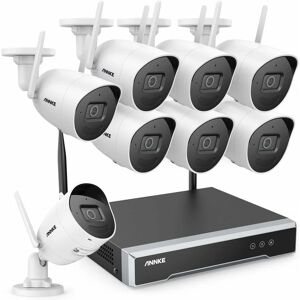 Annke - WS500 Caméra de Surveillance Extérieure WiFi 8CH 5MP nvr avec 6 caméras WiFi 5MP Antennes mimo 2T2R, 30M de Vision Nocturne exir 3.0, Format - Publicité