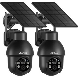 Anran - 2PCS Caméra de surveillance WiFi Extérieure sans Fil Solaire 360°PTZ , Camera batterie avec panneau solaire, Vision Nocturne Couleur pir - Publicité