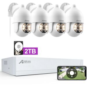 Kit PoE Caméra de Surveillance,4 Caméras 5MP fhd Extérieure,Kit Vidéosurveillance poe avec nvr disque dur 2TB - Anran