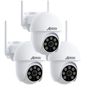 - Caméra de Surveillance Filaire WiFi Extérieure 5MP, 360° ptz Caméra ip avec Suivi Automatique, Vision Nocturne Couleur P3 Max Blanc-3PCS