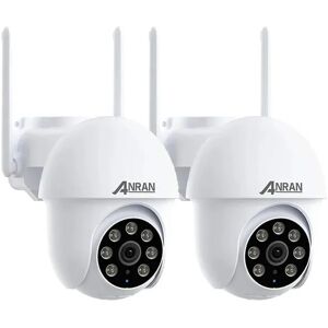 - Caméra de Surveillance Filaire WiFi Extérieure 5MP, 360° ptz Caméra ip avec Suivi Automatique, Vision Nocturne Couleur P3 Max Blanc-2PCS