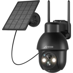 Anran - Caméra de Surveillance WiFi Extérieure 3MP sans Fil Solaire, 360° ptz Vision Nocturne Couleur avec Spotlight pir Détection Humaine, Audio - Publicité