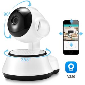 MERKMAK Camera de Surveillance panoramique V380 Pro ip WiFi, dispositif de securite domestique sans fil, enregistrement Audio, babyphone video d'interieur - Publicité