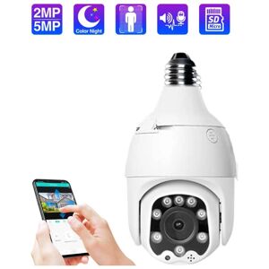 DRILLPRO ECQ06-5MP Caméra ip WiFi Suivi automatique sans fil 5MP Vision nocturne ptz Surveillance dôme de vitesse étanche Caméra ptz Connecteur E27 Stockage - Publicité