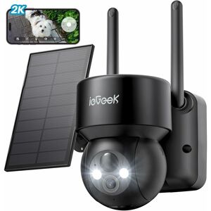 Iegeek - 2K Caméra Surveillance WiFi Extérieure sans Fil Solaire 360°PTZ Vision Nocturne Couleur pir Détection Humaine Sirène d'alarme - Publicité