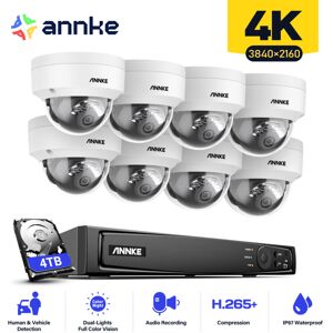 Annke - Kit de vidéosurveillance réseau Ultra hd 4K nvr, caméra de vidéosurveillance 8 × 8MP Caméras de sécurité enregistrement audio - Disque dur 4 - Publicité