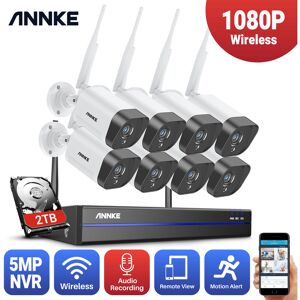 Annke - Système de caméra de sécurité ip WiFi 8CH avec 8 caméras de surveillance sans fil intérieures extérieures 3M enregistrement Audio IP66 - Publicité
