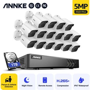 ANNKE Home 5MP H.265 Pro Système de caméra de sécurité filaire DVR avec caméras HD 5MP pour kits de vidéosurveillance en plein air 16 caméras - Publicité