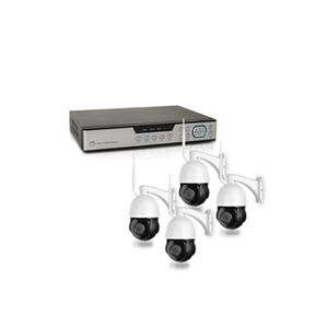 AMC Pack vidéosurveillance 1 To avec 4 caméras PTZ HD 1080P IP WIFI extérieures - Publicité