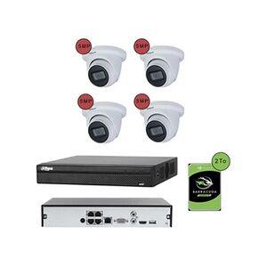 Komelec Micro KOMELEC Pack De Vidéosurveillance Ip Poe 4 Caméras Dôme 5mp 20 Jours D'enregistrement - Publicité