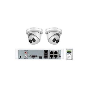 Hikvision . Kit de surveillance par caméra IP Full HD 6 mégapixels 2 * IP Turret Cameras 6MP AcuSense Fixed 2.8mm - Publicité