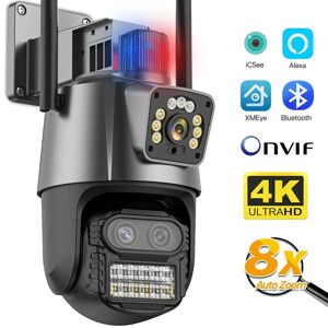 9MP trois lentilles ue WIFI caméra IP 4K HD double écran PTZ caméra suivi automatique sécurité CCTV caméra 4MP P2P Surveillance vidéo iCSee