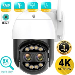 Nouveau EU 8MP 4K 8x Zoom hybride 2.8 + 12mm double objectif PTZ caméra IP WiFi détection humaine 4MP Audio sécurité caméra de Surveillance vidéo