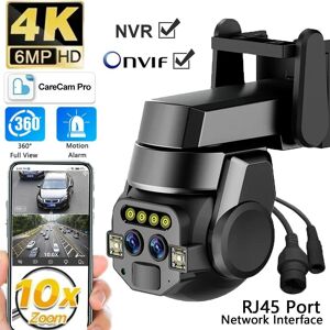 Caméra ue 6MP à double objectif HD 10X Zoom extérieur PTZ WIFI AI détection Mobile suivi Intelligent couleur lumière surveillance de Vision nocturne