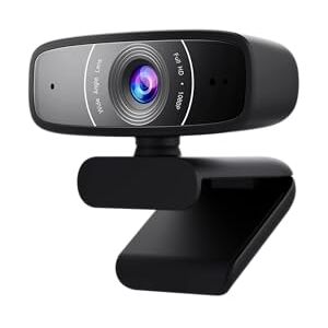 Asus USB camera with 1080p 30 fps recording, beamforming microphone for better live-streaming video and audio quality, and adjustable clip that fits various devices - Publicité