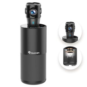 TOUCAN Caméra de vidéoconférence à 360 degrés, webcam HD 1080p avec 4 micros de réduction du bruit, haut-parleur, suivi AI, fonctionne avec zoom, Google Voice, Microsoft Teams et plus encore, pour - Publicité