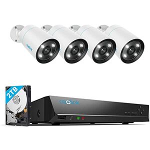 Reolink 4K PoE Kit Vidéo Surveillance, 4X 8MP Caméra PoE IP avec 8CH 2To NVR, Audio Bidirectionnel, Vision Nocturne en Couleur, Caméra de Surveillance avec Détection de Personne/Véhicule, RLK8-812B4-A - Publicité