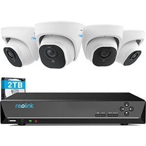 Reolink 4K Système Caméra de Surveillance, 4pcs H.265 4K PoE Caméra Filaire Dôme avec Détection de Personne/Véhicule, 8MP 8CH NVR avec 2To HDD pour Enregistrement 24/7, RLK8-800D4-A - Publicité