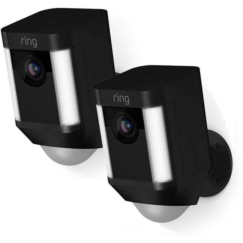 Ring - Lot de 2 caméras autonomes extérieures - Spotlight Cam Battery (Noir)