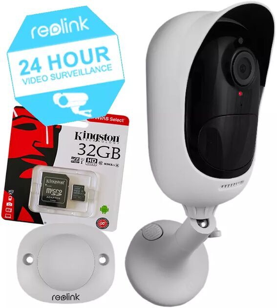 ULTRA SECURE Pack caméra Reolink Argus 2 + carte-SD - 100% sans-fil autonome IP WIFI / Plage