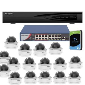 KIT-HIKVISION Hikvision HIK164DOME-2TB.Value Series Kit con Nvr 16 canali 16 dome 4mpx switch poe HDD 2TB