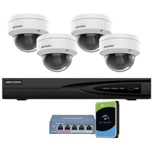 KIT-HIKVISION Hikvision KIT-1143.Value Series Kit con Nvr 4k 4 canali 4 dome da 4mpx switch da 5 porte HDD 1TB