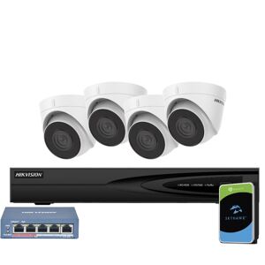 KIT-HIKVISION Hikvision KIT-1343.Value Series Kit con Nvr 4k 4 canali 4 turret dome 4mpx switch poe HDD 1TB