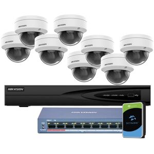 KIT-HIKVISION Hikvision KIT-HIK082DOME.Value Series Kit con Nvr 4k 8 canali 8 dome 2mpx switch poe HDD 1TB